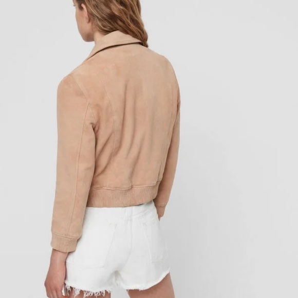 All Saints Suede Leather Bomber - Picture 2 of 5